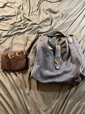 GUCCI Suede Soft Stirrup Large Hobo Bag
